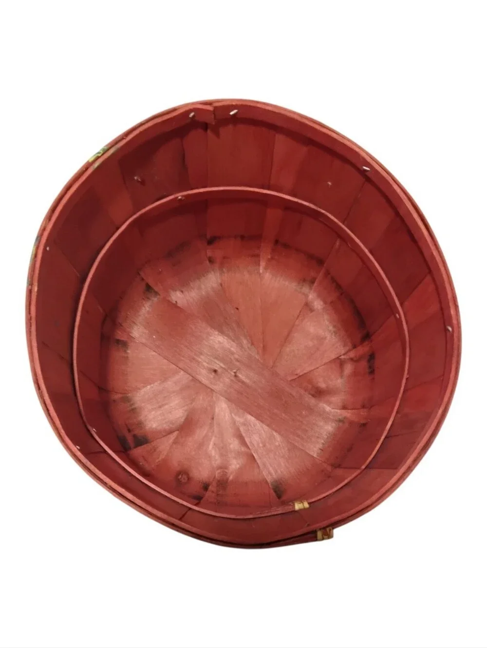 Red Wood Bushel Basket Wall Planter